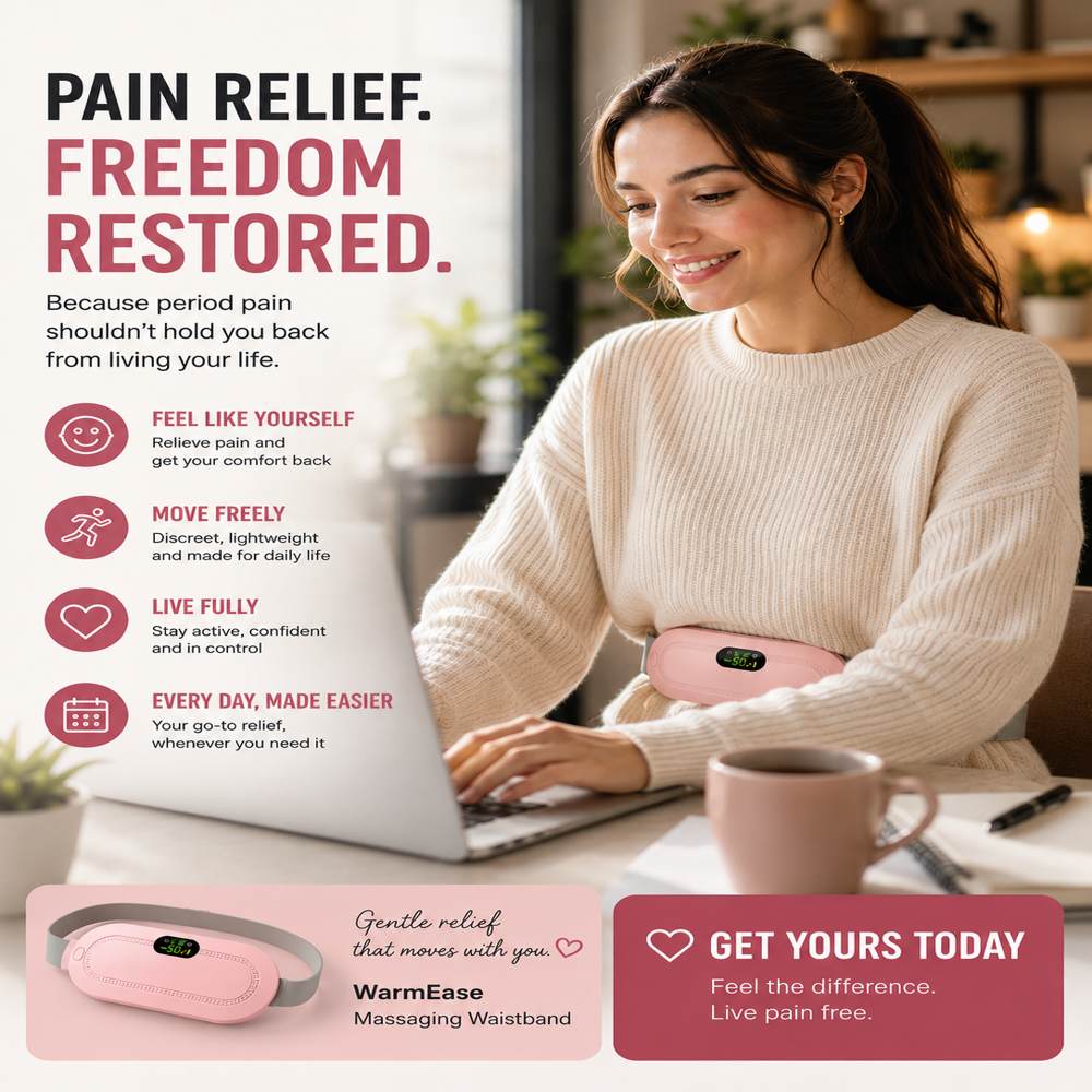 WarmEase Waistband - Fast Soothing Heat for Cramps & Lower Back Pain