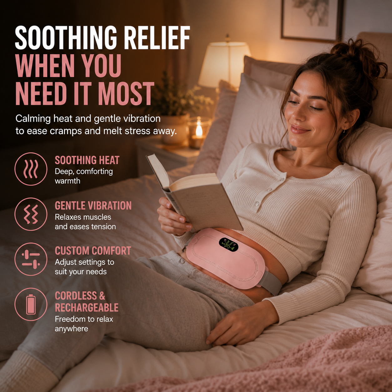 WarmEase Waistband - Fast Soothing Heat for Cramps & Lower Back Pain